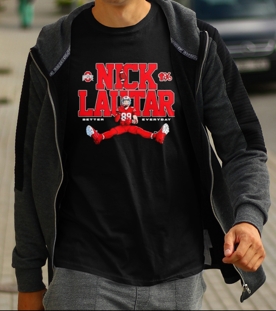 Nick Lautar 89 Ohio State Buckeyes Better Everyday Caricature Player 1% T-Shirt