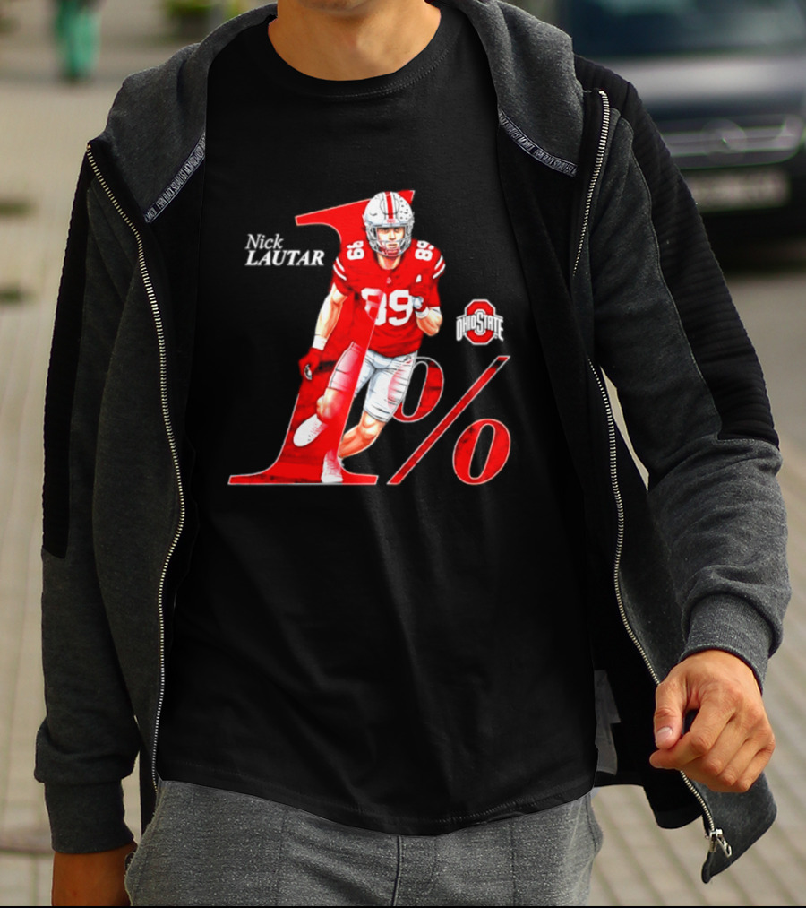 Nick Lautar 89 Ohio State Buckeyes 1% Player Breakthrough T-Shirt