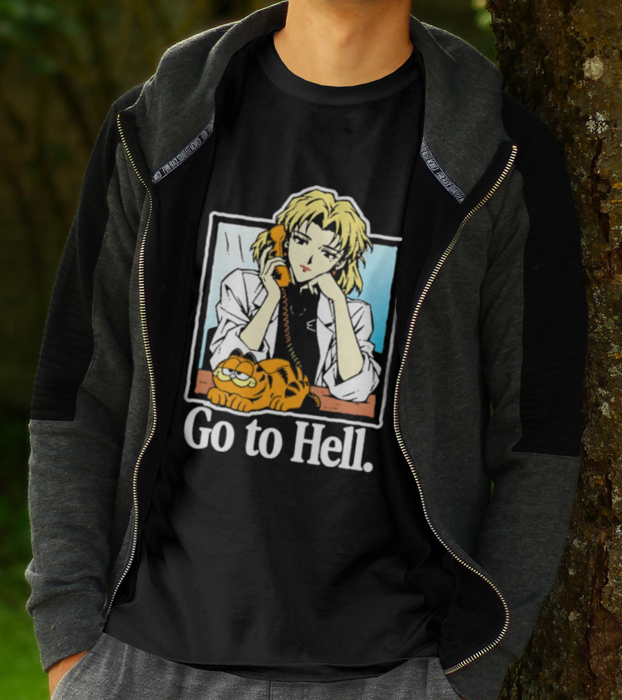 Ritsuko Akagi Go To Hell Neon Genesis Evangelion Cartoon T-Shirt