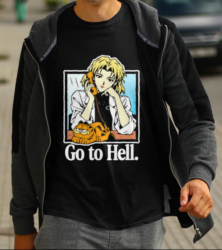 Ritsuko Akagi Go To Hell Neon Genesis Evangelion Cartoon T-Shirt