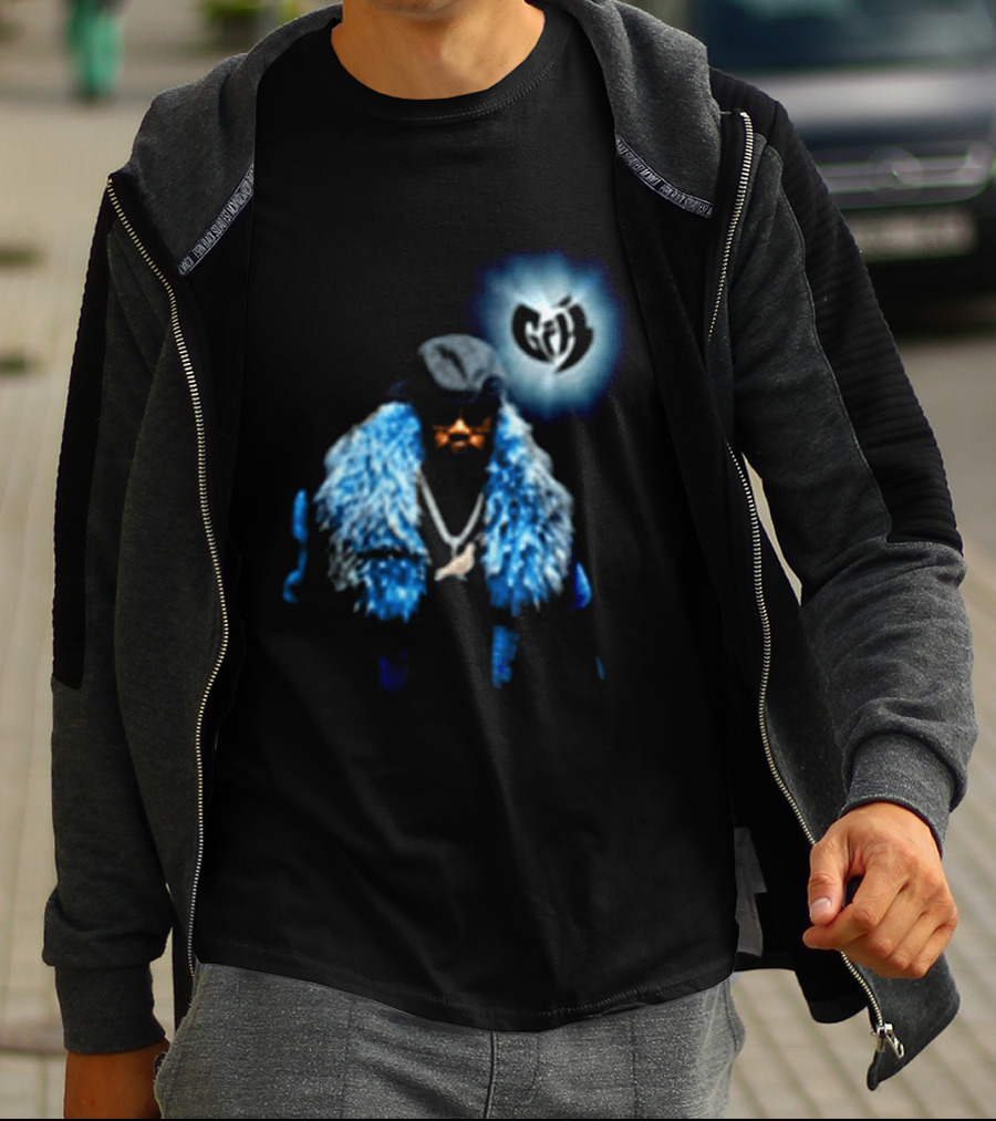 Staple Pigeon Store Staple X Ghostface Killah Collaboration With Wu Tang Clan Influence And Iconic Blue Fur Coat T-Shirt