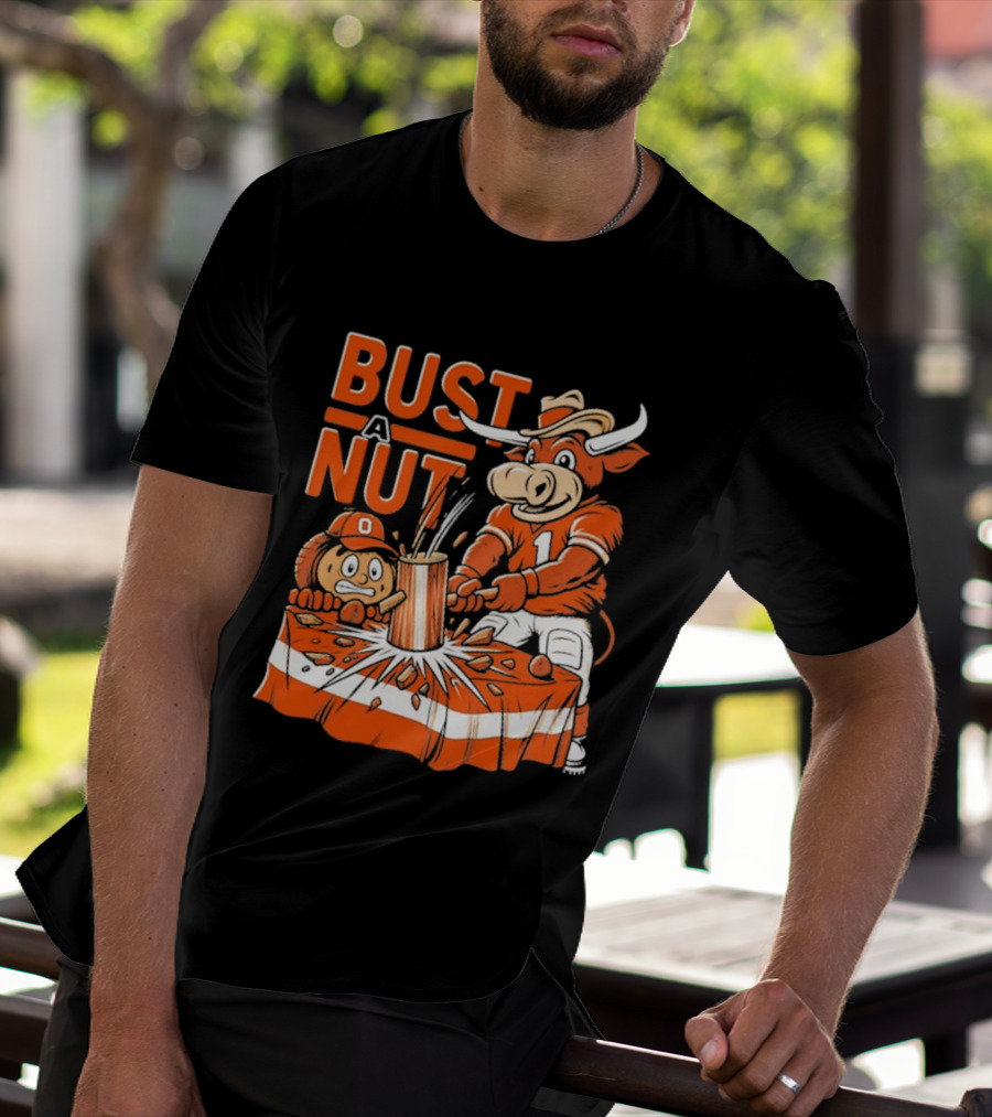 Bust A Nut Texas Football Bevo Beat Competition T-Shirt