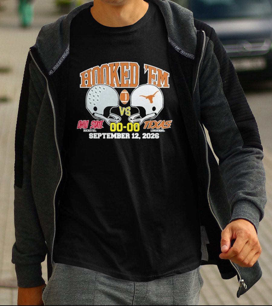 Hooked 'Em Texas Longhorns Vs Ohio State September 12 2026 T-Shirt