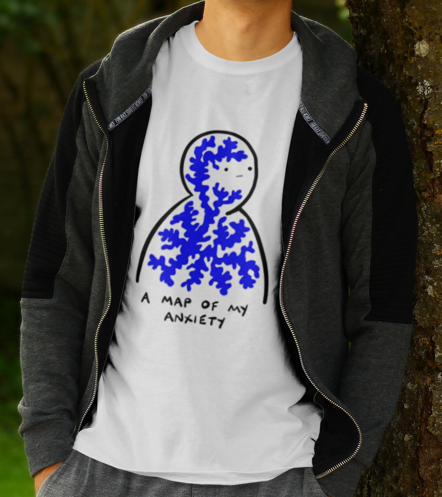 A Map Of My Anxiety Mental Health Awareness T-Shirt