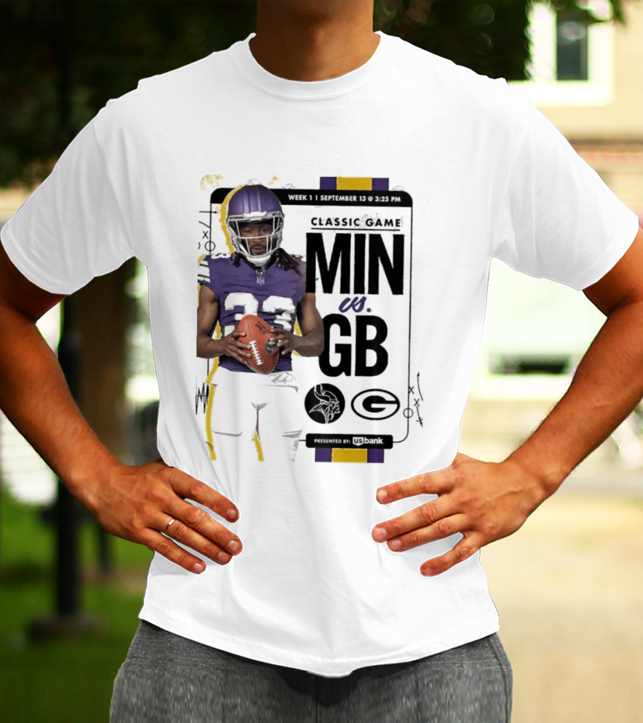 Minnesota Vikings Versus Green Bay Packers Classic Game Aaron Jones MIN GB T-Shirt