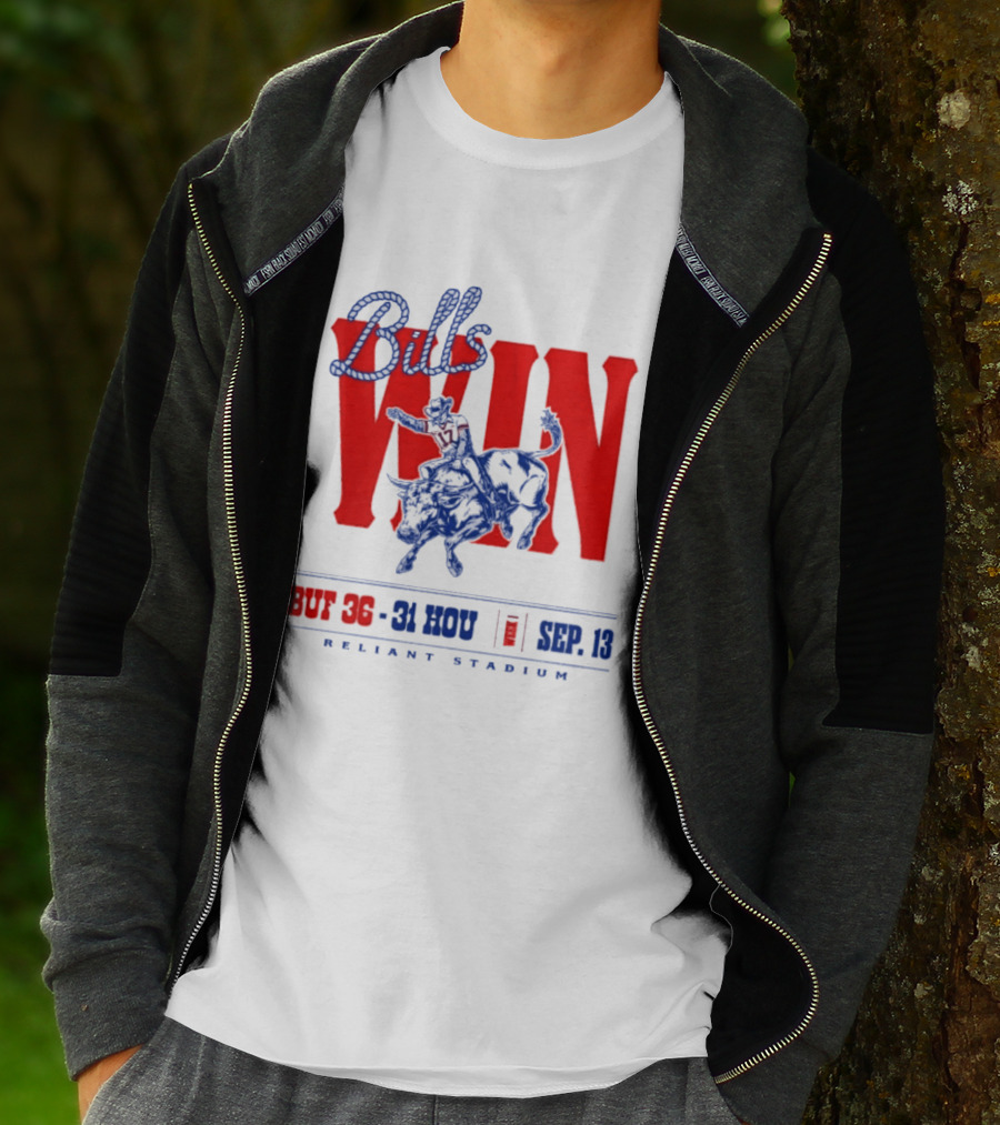 Bills Win BUF 36 31 HOU Week 1 Sep 13 Reliant Stadium Retro Style Football Victory Celebration T-Shirt