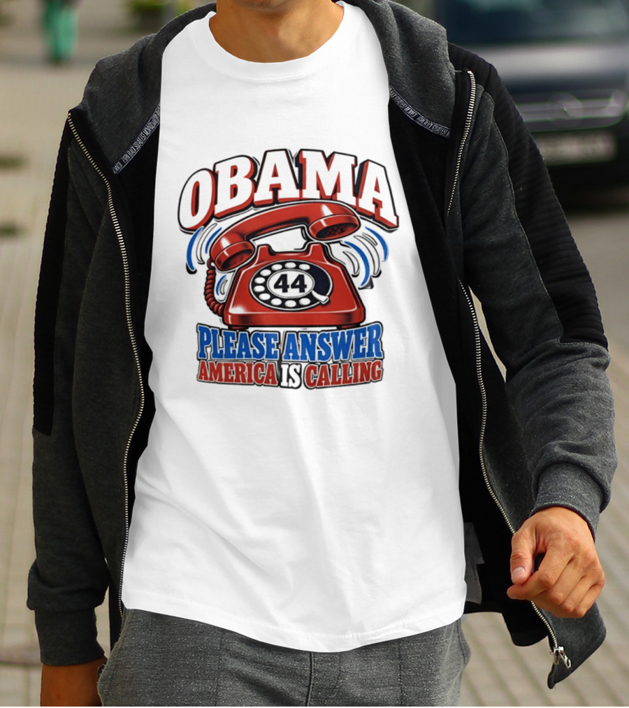 Obama 44 Please Answer America Is Calling Retro Telephone T-Shirt