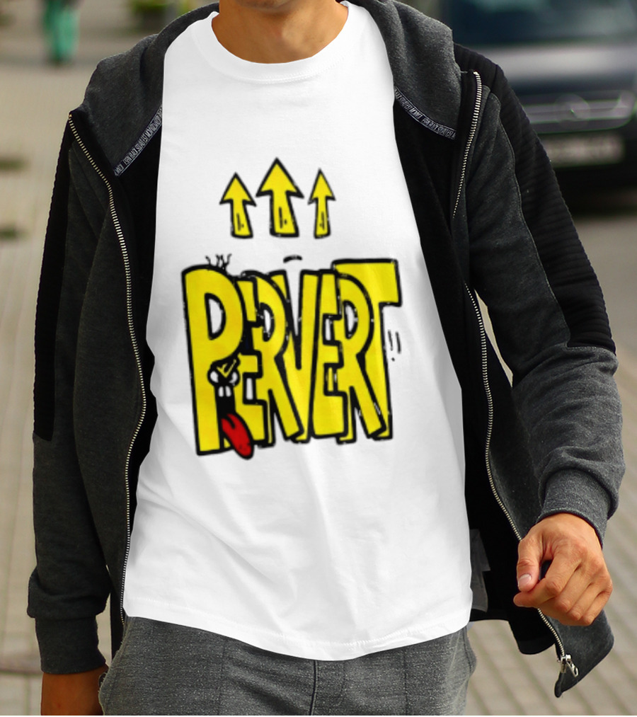 Pervert Urban Edgy Graffiti Arrows Tongue Streetwear T-Shirt