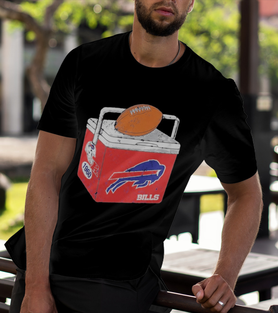 Buffalo Bills 1960 Retro Cooler With Football T-Shirt