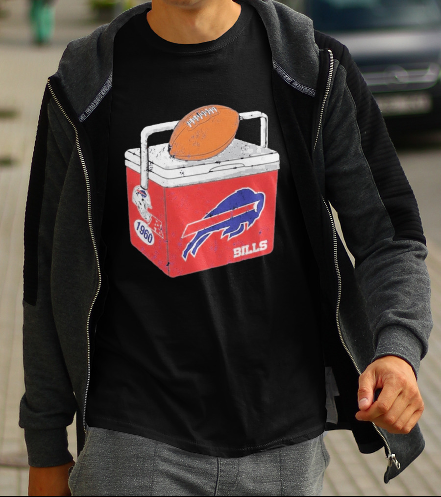 Buffalo Bills 1960 Retro Cooler With Football T-Shirt