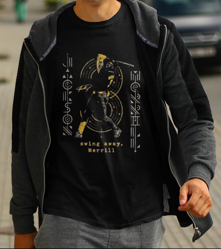 Jackson Merrill Swing Away Merrill Circular Motion Baseball Player T-Shirt