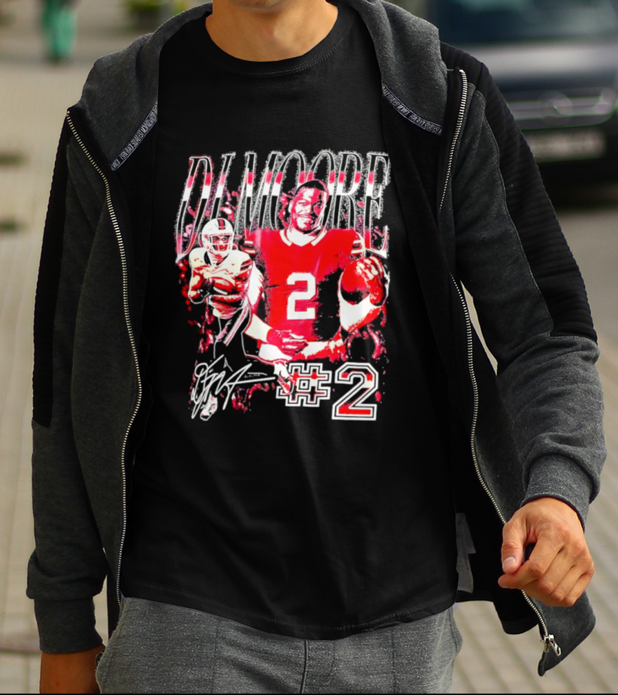D. J. Moore #2 Buffalo Bills Football Player T-Shirt