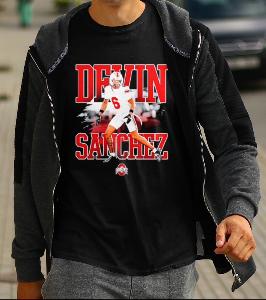 Devin Sanchez 6 Ohio State Buckeyes NCAA Player Football T-Shirt