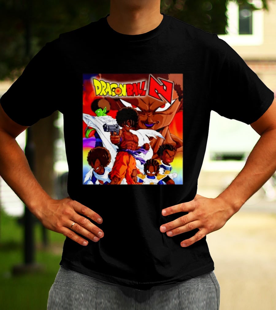 Dragon Ball Z Afro Characters Anime Goku Parody Fusion T-Shirt