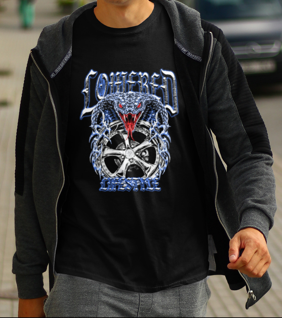 Lohered Lifestyle Snake And Wheel Vintage Streetwear T-Shirt