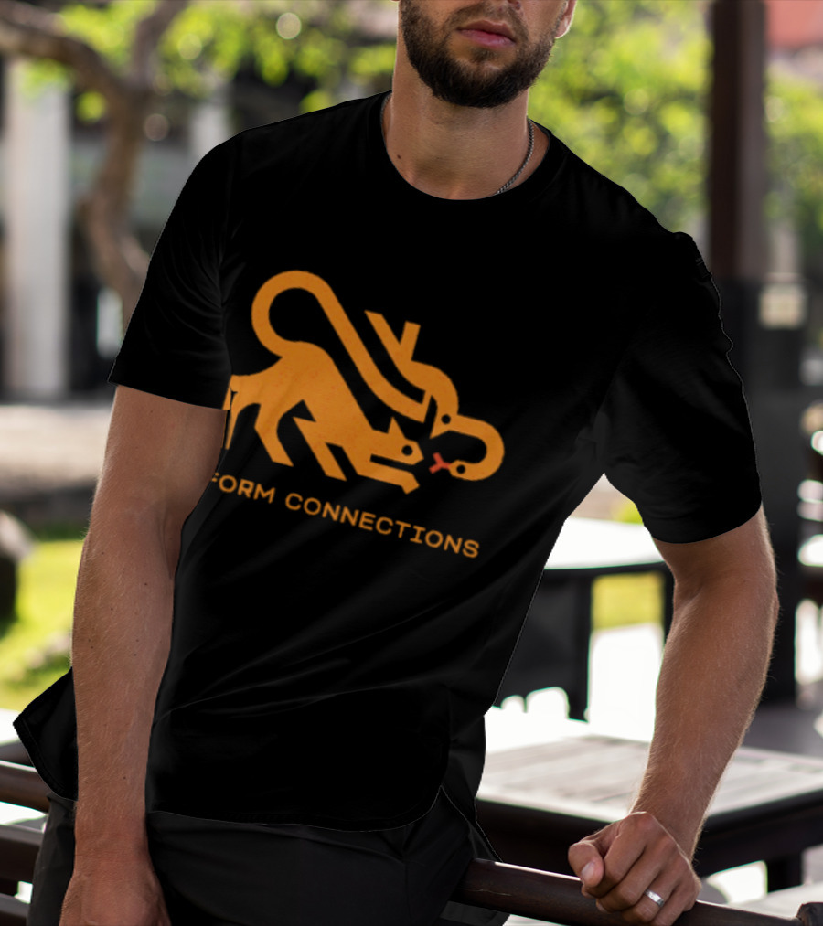 Form Connections Minimalist Cat And Snake T-Shirt