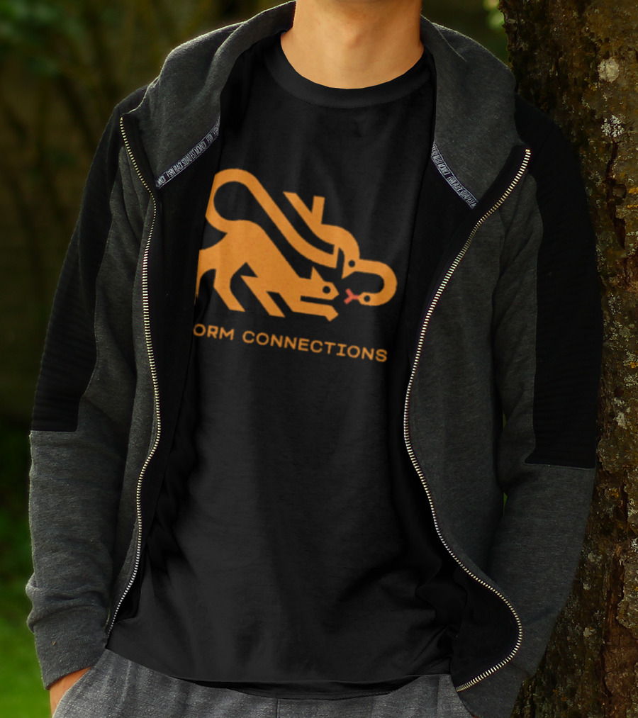 Form Connections Minimalist Cat And Snake T-Shirt