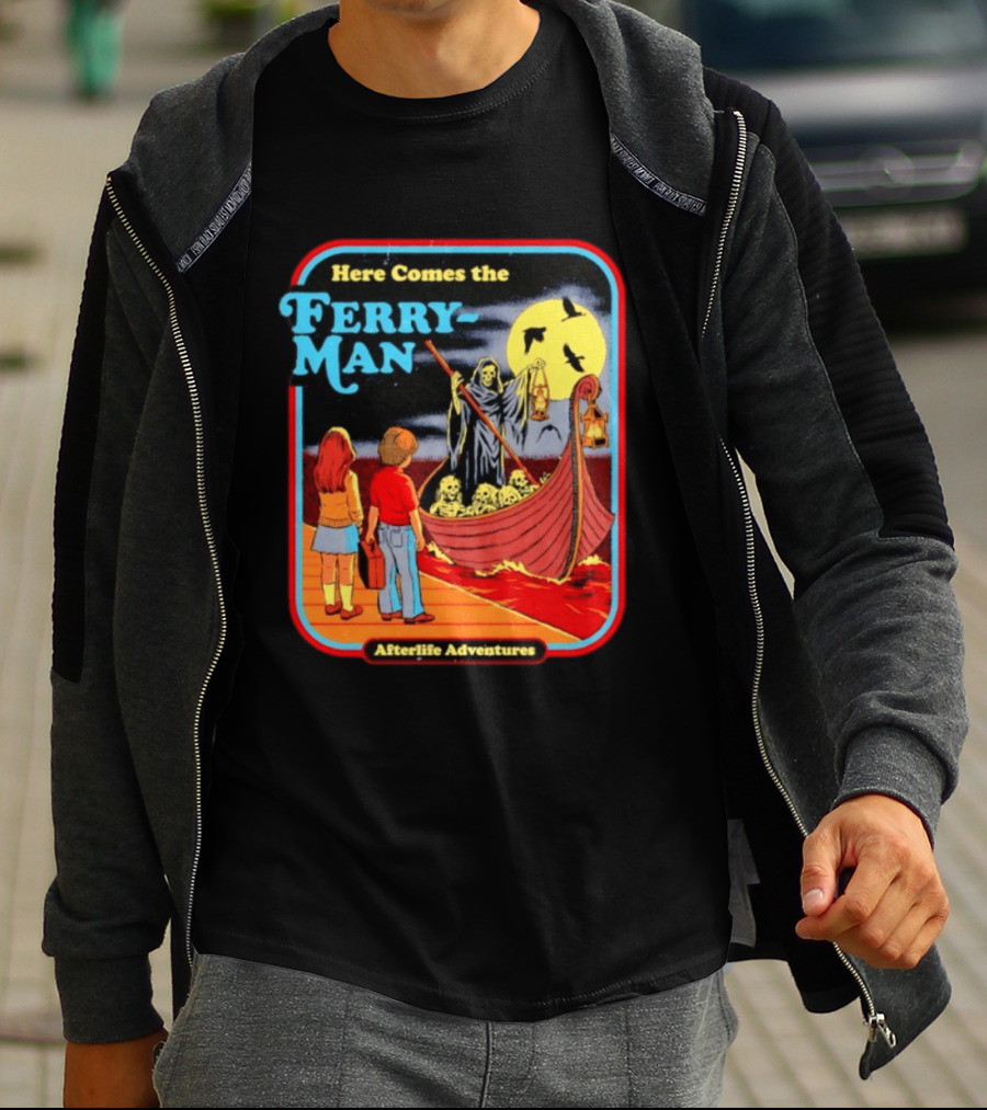 Here Comes The Ferry Man Afterlife Adventures Vintage Horror T-Shirt