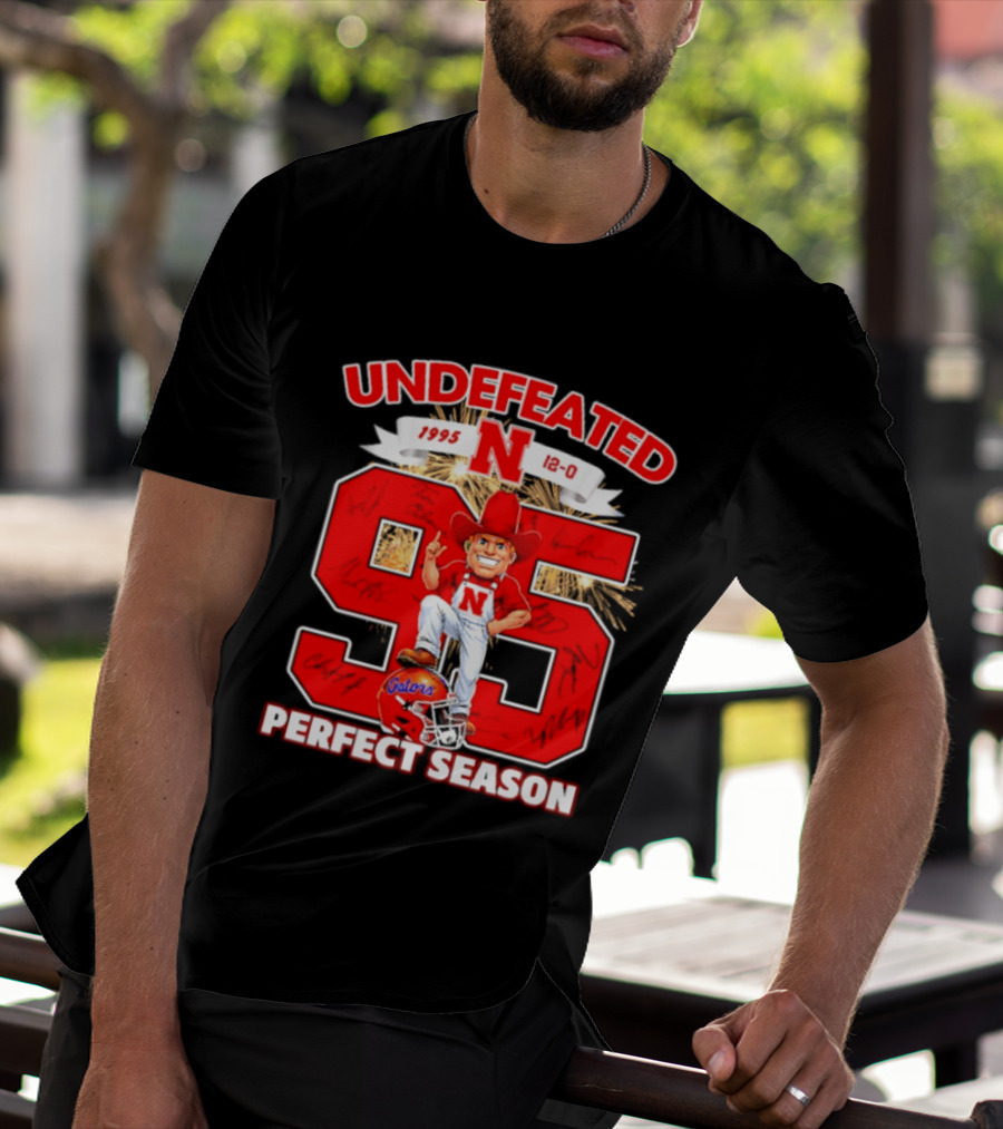 Nebraska Cornhuskers Undefeated 1995 Perfect Season 12 0 Gators 95 Football T-Shirt