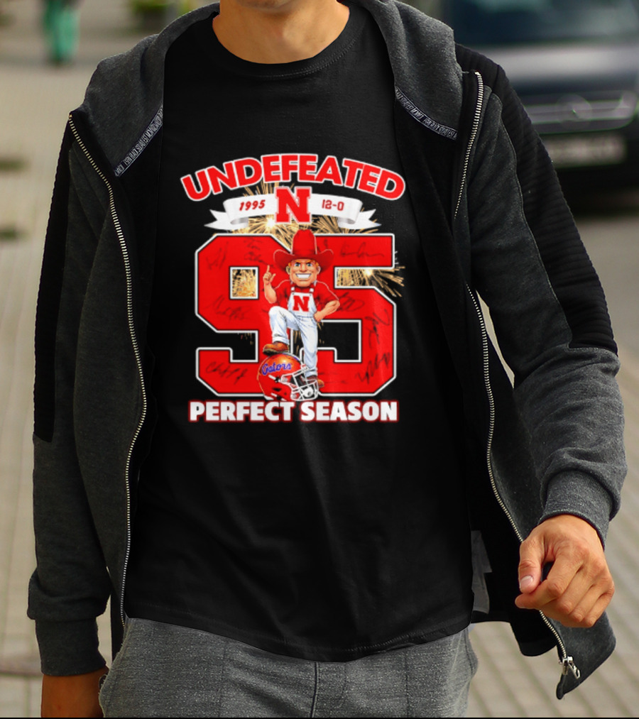 Nebraska Cornhuskers Undefeated 1995 Perfect Season 12 0 Gators 95 Football T-Shirt