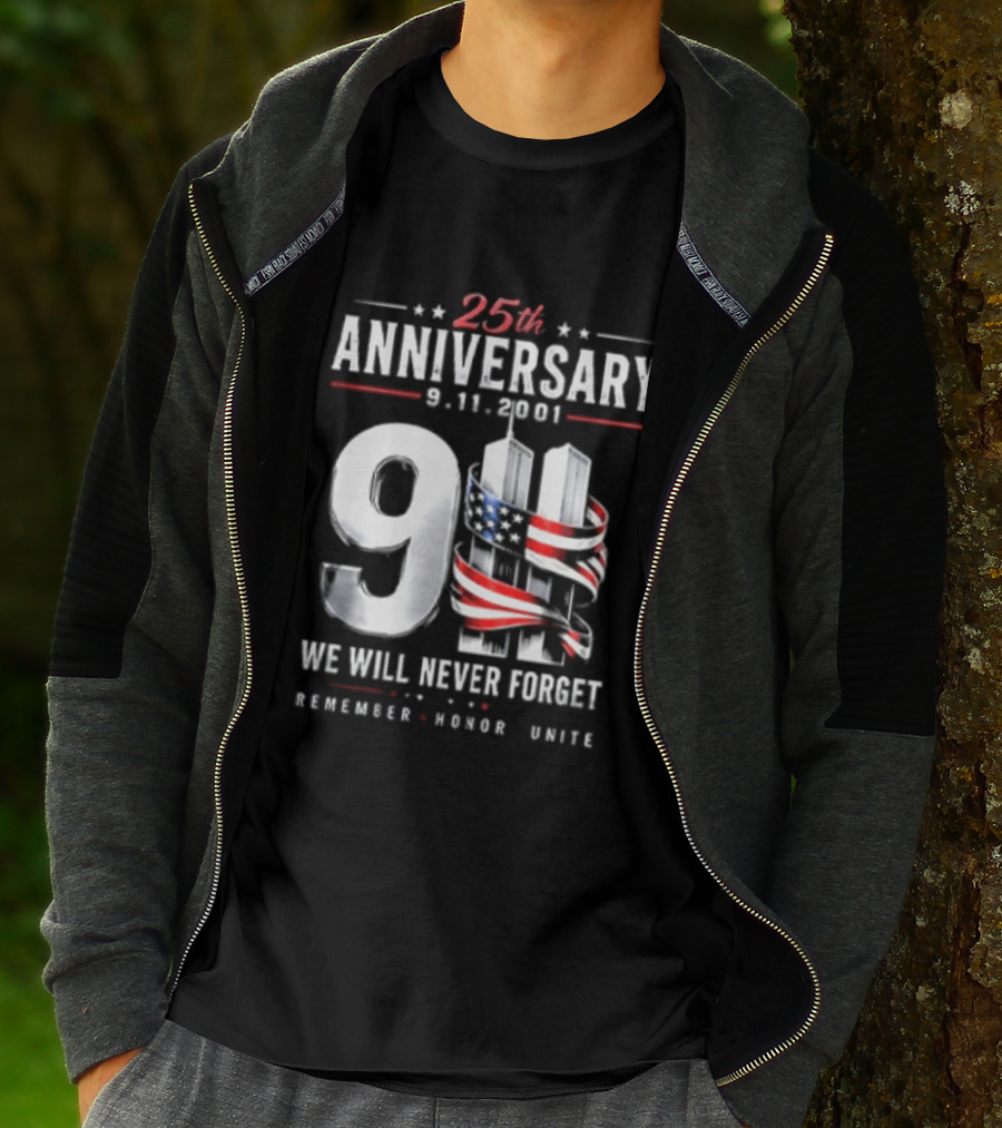 NYPD New York Yankees 2026 25th Anniversary 9 11 We Will Never Forget Remember Honor Unite T-Shirt
