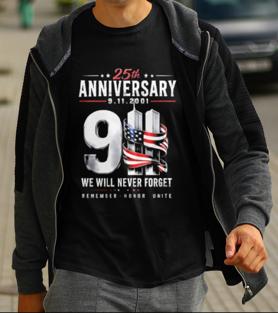 NYPD New York Yankees 2026 25th Anniversary 9 11 We Will Never Forget Remember Honor Unite T-Shirt