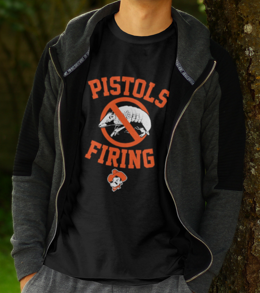Pistols Firing Oklahoma State Cowboys Football NCAA T-Shirt