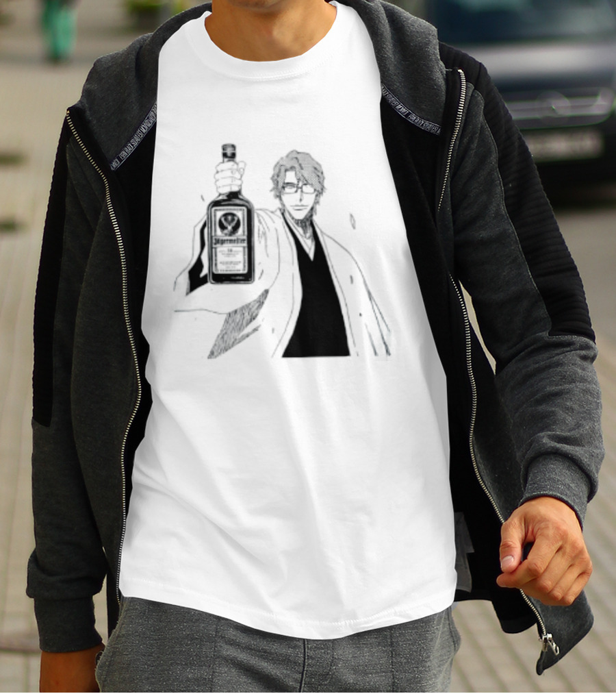 Jagermeister Aizen Sosuke Bleach Anime Collaboration T-Shirt