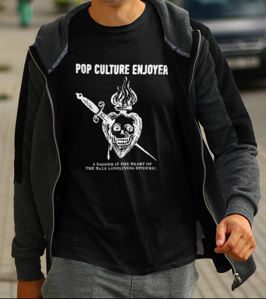 Rogue Co Store Pop Culture Enjoyer Dagger Heart Skulls Combating Loneliness Epidemic T-Shirt
