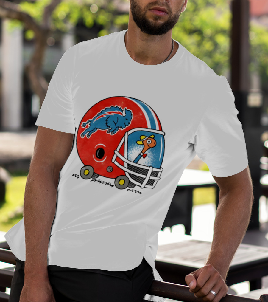 Lowly Worm Wearing Buffalo Bills Football Helmet With Buffalo T-Shirt