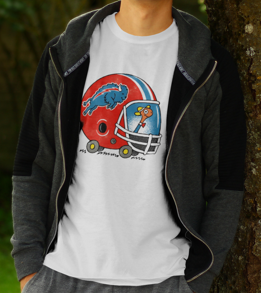 Lowly Worm Wearing Buffalo Bills Football Helmet With Buffalo T-Shirt