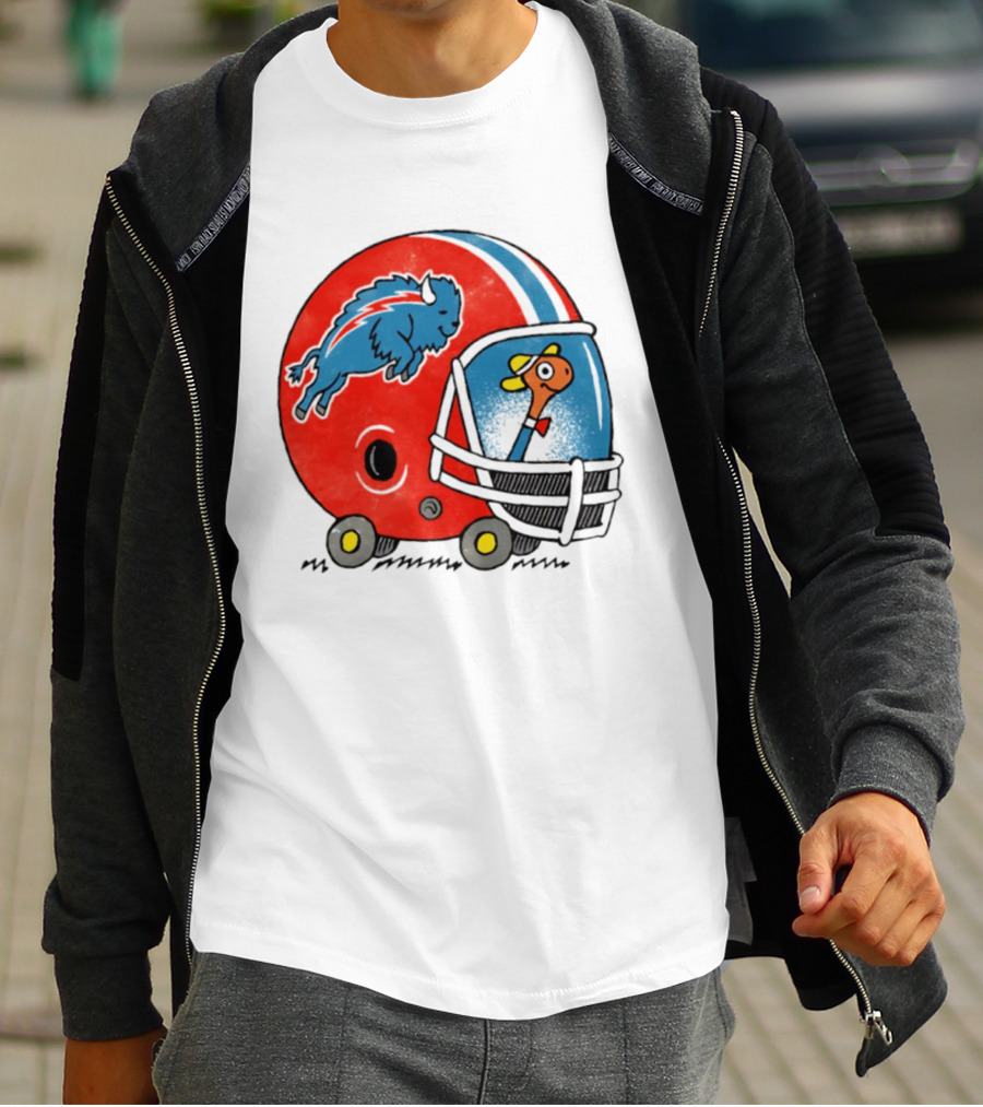 Lowly Worm Wearing Buffalo Bills Football Helmet With Buffalo T-Shirt