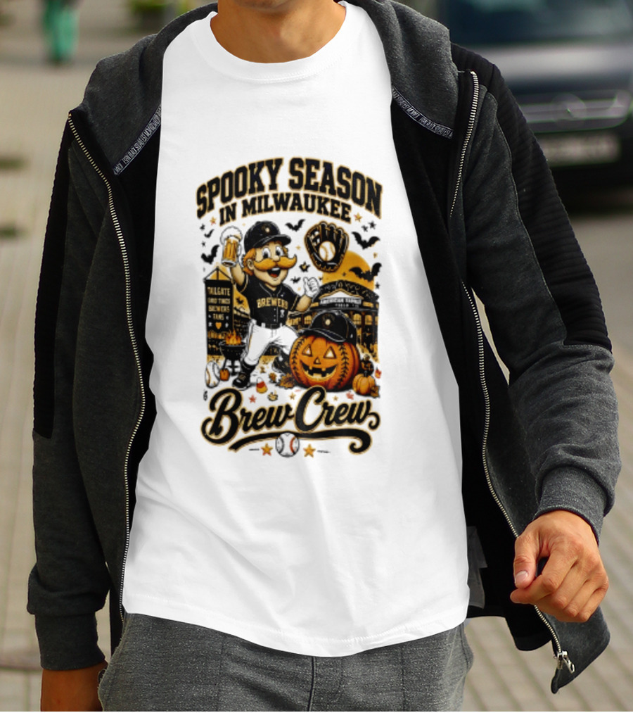 Spooky Season In Milwaukee Brewers Brew Crew Halloween 2026 T-Shirt