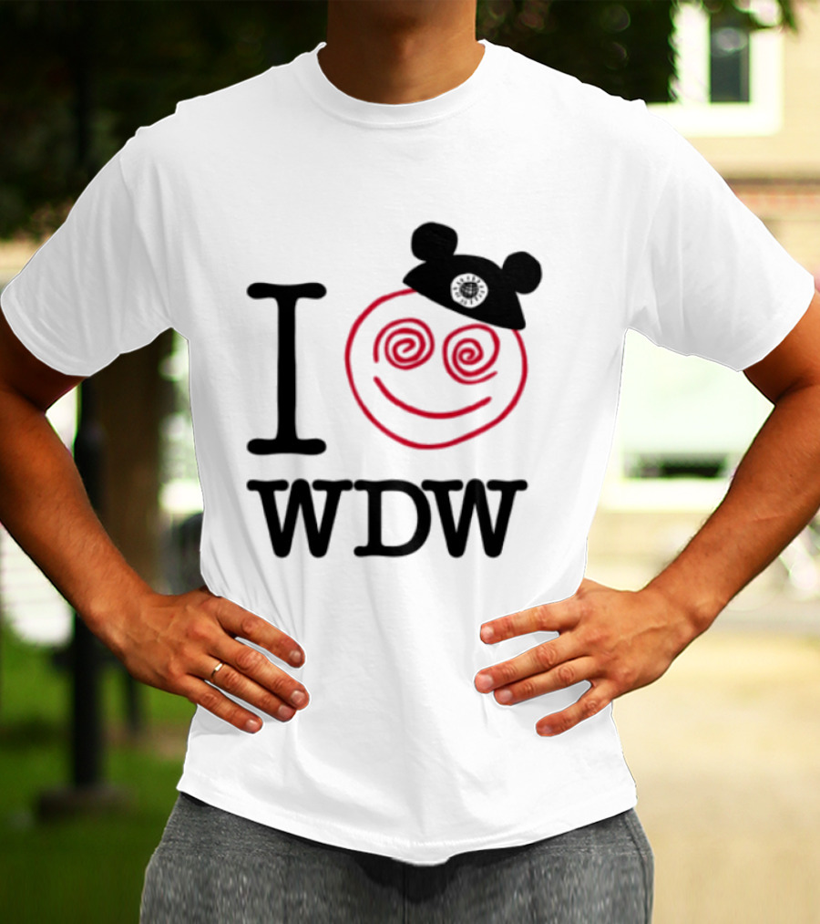 I Love WDW Lost Bros Store All The Time Disney Mickey Hat Smiley Face T-Shirt