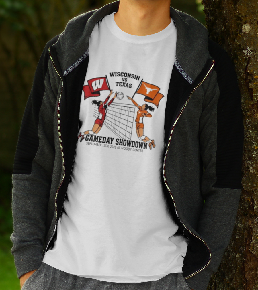 Wisconsin Vs Texas Volleyball Gameday Showdown September 13 2026 Moody Center T-Shirt