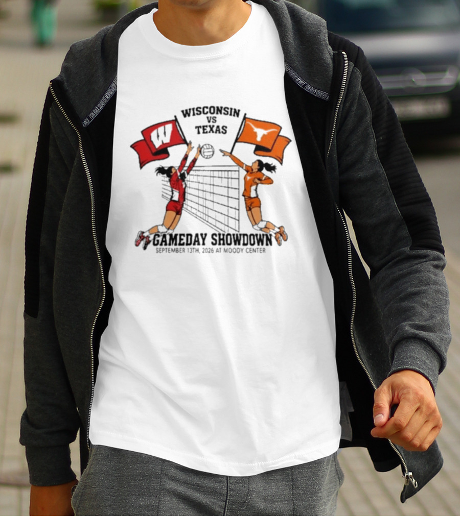Wisconsin Vs Texas Volleyball Gameday Showdown September 13 2026 Moody Center T-Shirt