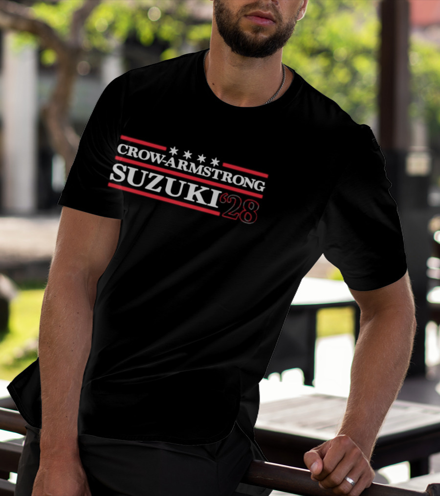 Crow Armstrong Suzuki 28 Stars And Stripes Chicago Cubs T-Shirt