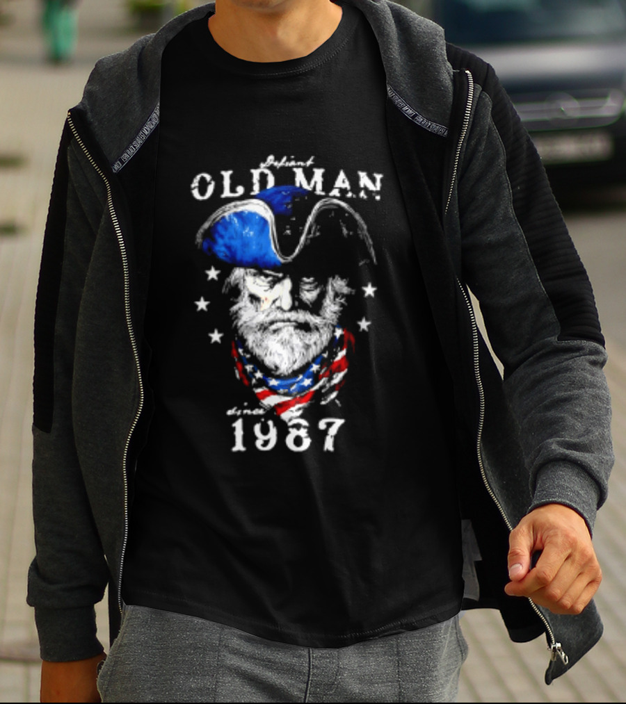 Old Man 1987 Patriotic Eagle And Stars T-Shirt