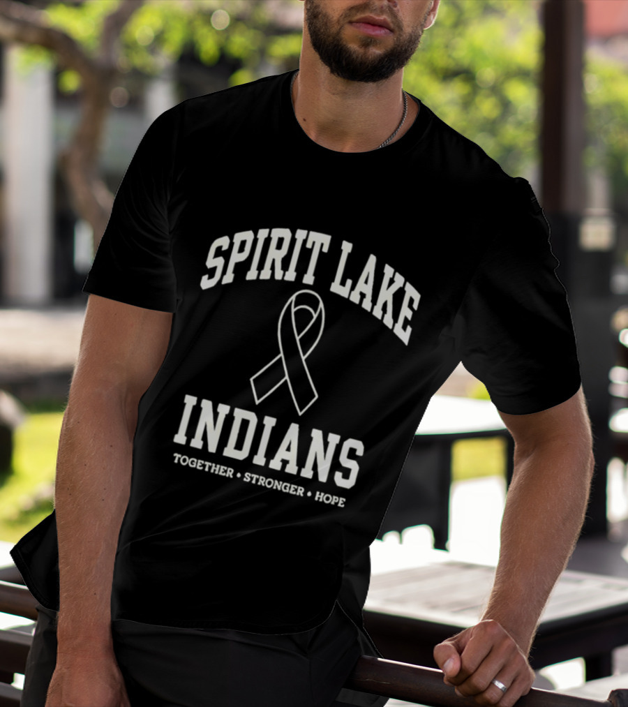 Spirit Lake Indians Ribbon Together Stronger Hope T-Shirt