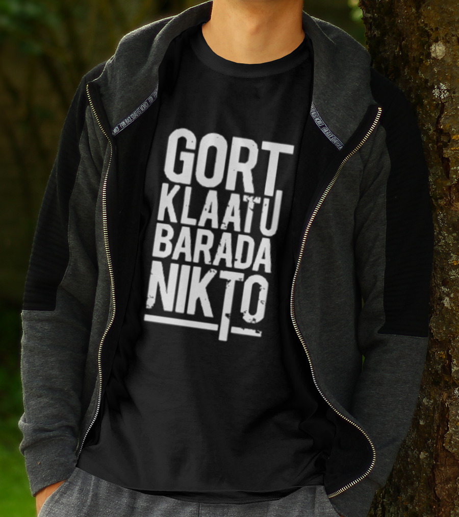 Gort Klaatu Barada Nikto The Day The Earth Stood Still Iconic Movie Phrase T-Shirt