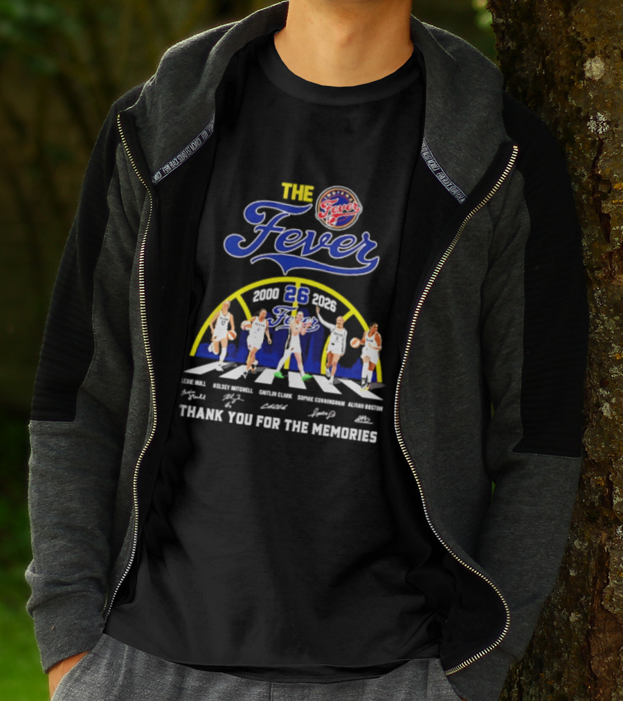 Indiana Fever 2000 2026 Thank You For The Memories Abbey Road Larkins Wheeler Vivians Robinson Mccowan Signatures T-Shirt