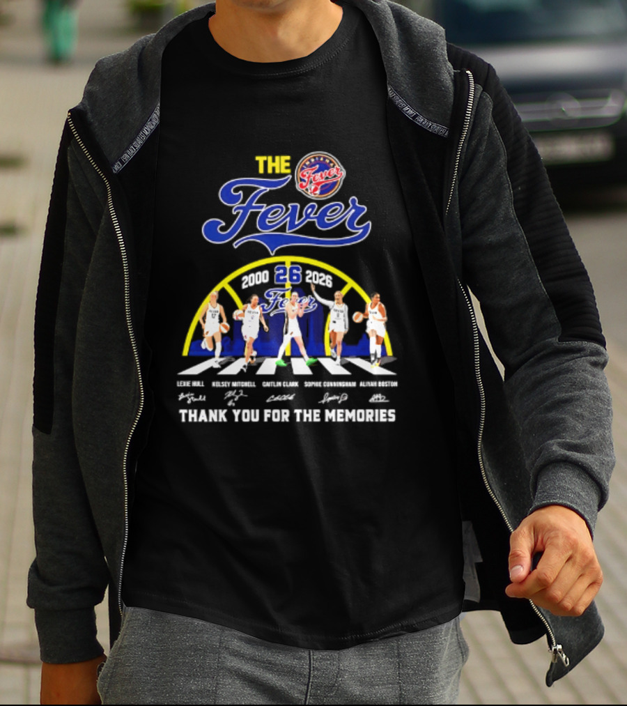 Indiana Fever 2000 2026 Thank You For The Memories Abbey Road Larkins Wheeler Vivians Robinson Mccowan Signatures T-Shirt
