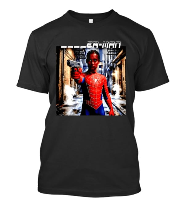 Tobey Maguire Spider Man Marvel Superhero Meme Gun Alley Scene T-Shirt