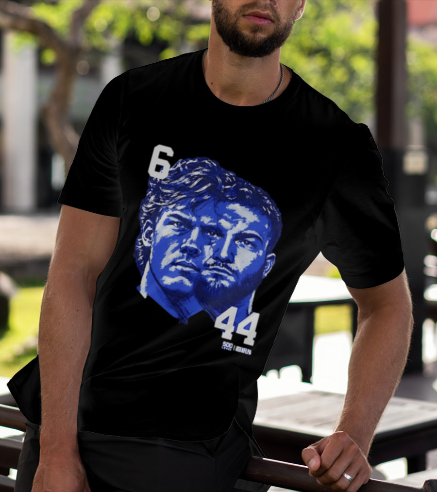 Jaxson Dart Cam Skattebo 6 44 New York Giants Face Morph Sports Fan T-Shirt