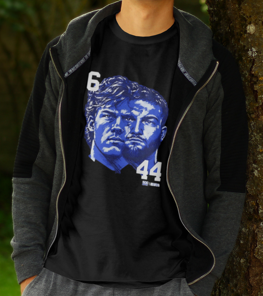 Jaxson Dart Cam Skattebo 6 44 New York Giants Face Morph Sports Fan T-Shirt