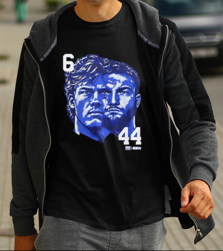 Jaxson Dart Cam Skattebo 6 44 New York Giants Face Morph Sports Fan T-Shirt