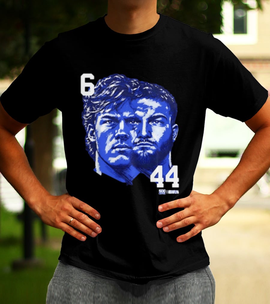Jaxson Dart Cam Skattebo 6 44 New York Giants Face Morph Sports Fan T-Shirt