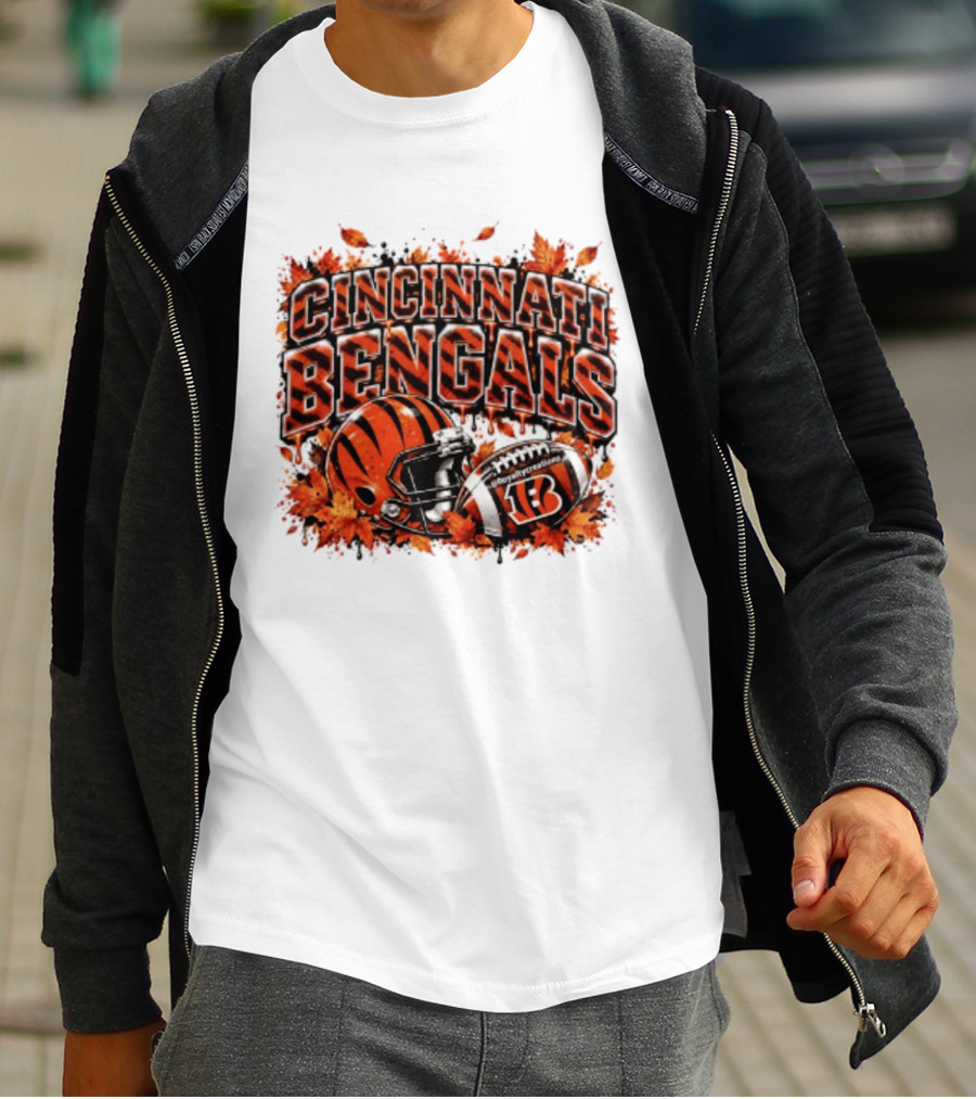 Cincinnati Bengals Autumn Football Helmet Halloween 2026 T-Shirt