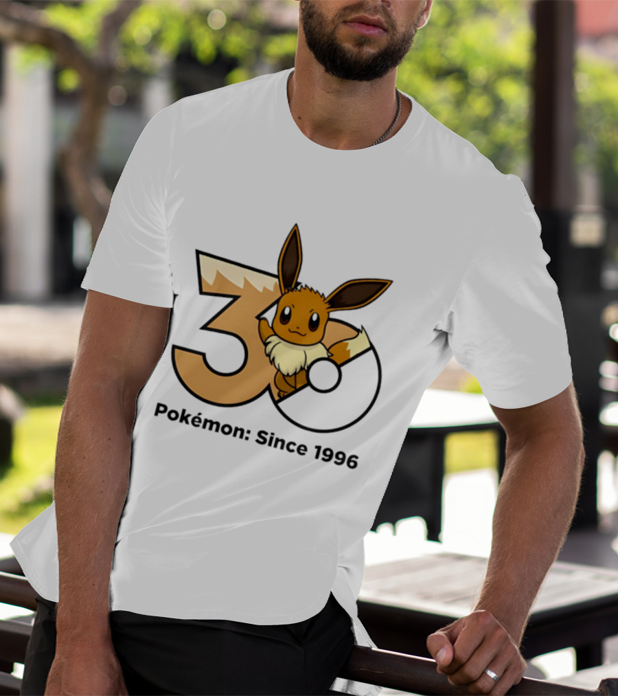 Eevee Pokémon 30th Anniversary Since 1996 Celebration T-Shirt