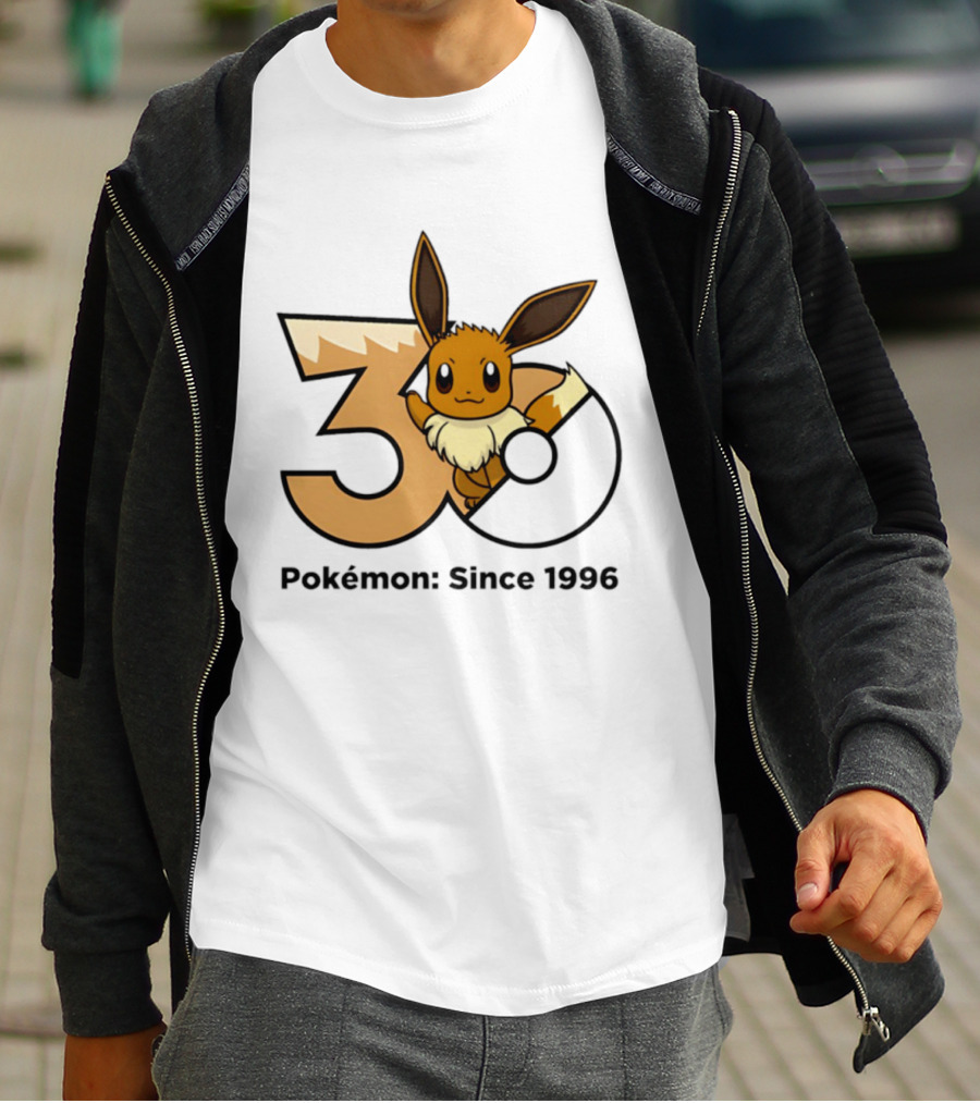 Eevee Pokémon 30th Anniversary Since 1996 Celebration T-Shirt